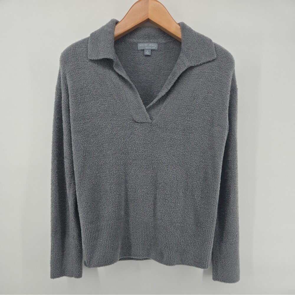 Barefoot Dreams Cozy Chic Lite Women Shirt S Gray Quiet Luxury Elevated Basic